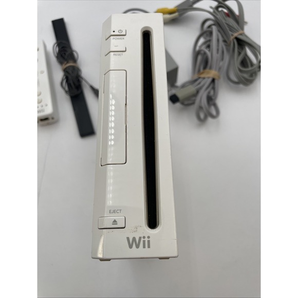Nintendo Wii Console Bundle RVL001 GameCube Power Supply Sensor AV Cables TESTED